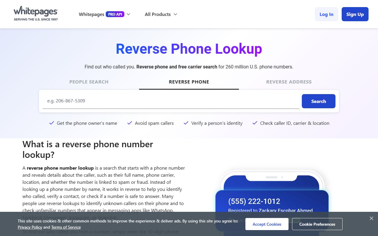 Salisbury phone number reverse lookup using an approved third-party tool
